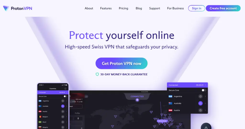 Proton VPN pour la confidentialité en ligne
