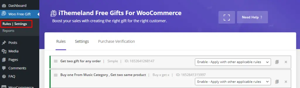 Achetez X obtenez Y cadeau gratuit en utilisant iThemeLand Free Gifts For WooCommerce Plugin