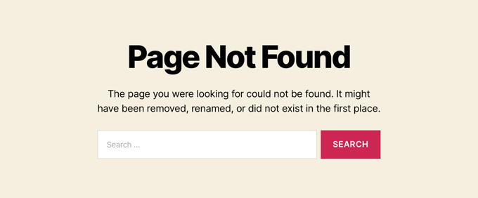 Page WordPress 404 par défaut