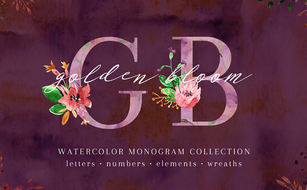 Golden Bloom - Lot de monogrammes