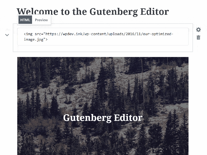 éditeur html block gutenberg
