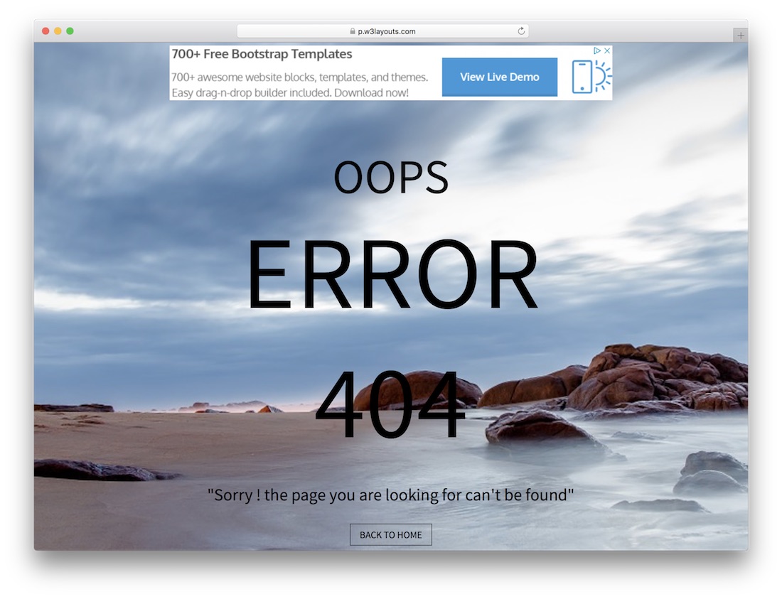 modèle de page d'erreur simple et gratuit 404
