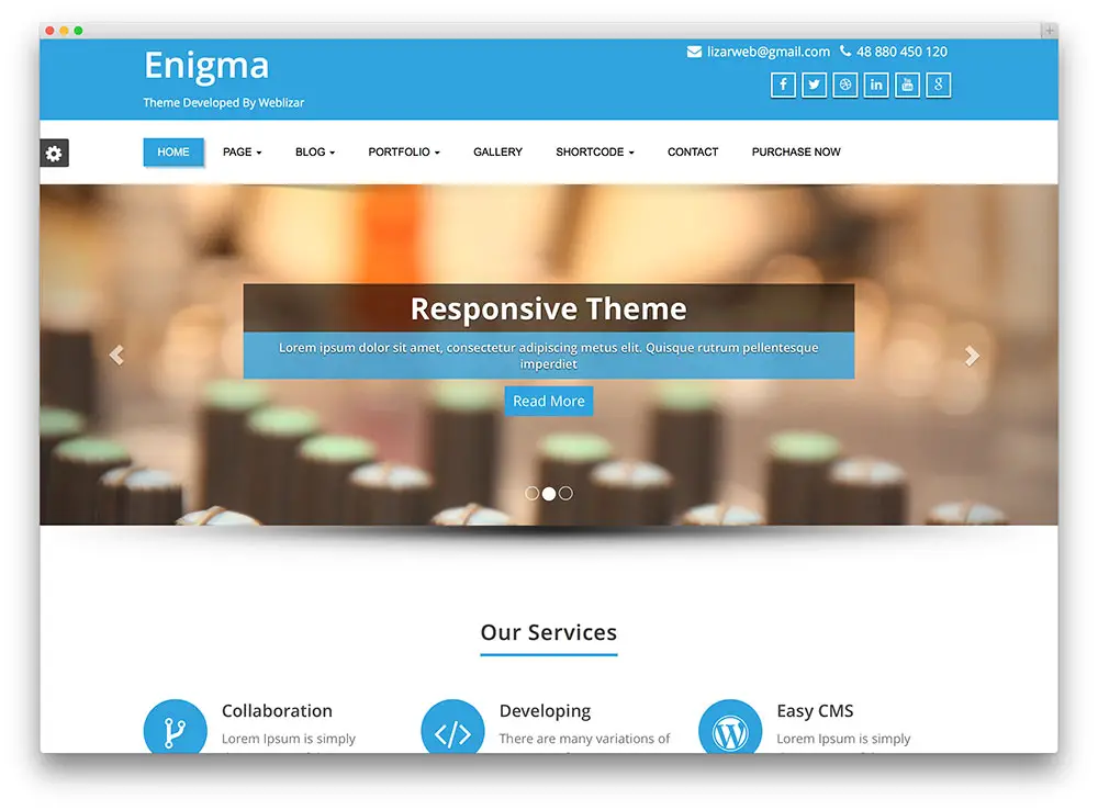 enigma - flat WordPress theme