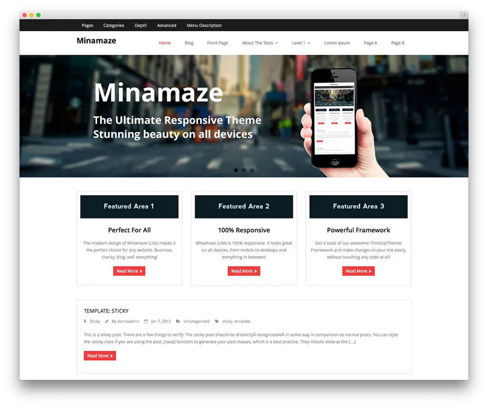 Minamaze - App Showcase theme