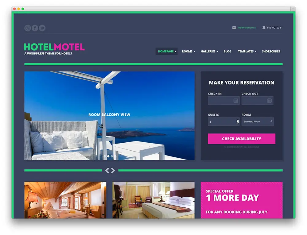 hotelmotel - resort booking theme