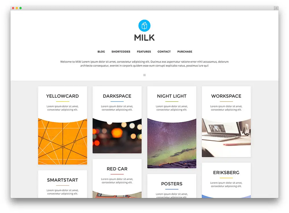milk - personal portfolio theme
