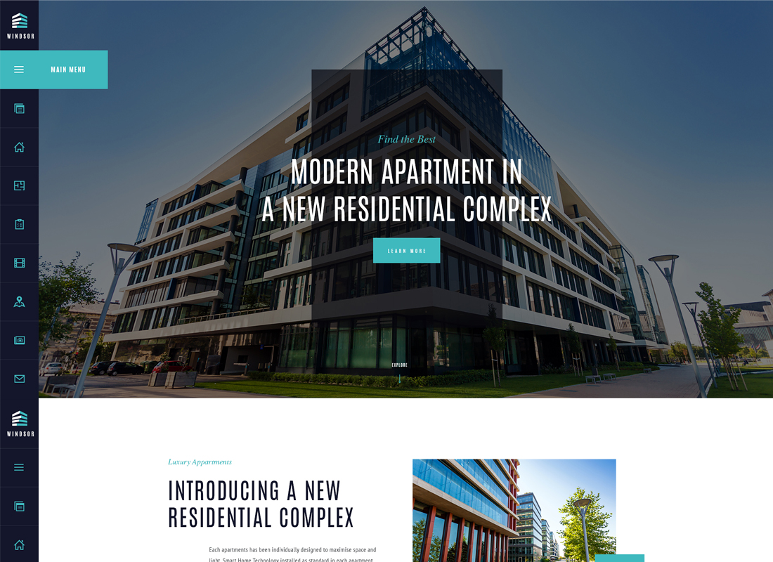 Windsor | Complexe d'appartements / Propriété individuelle Thème WordPress