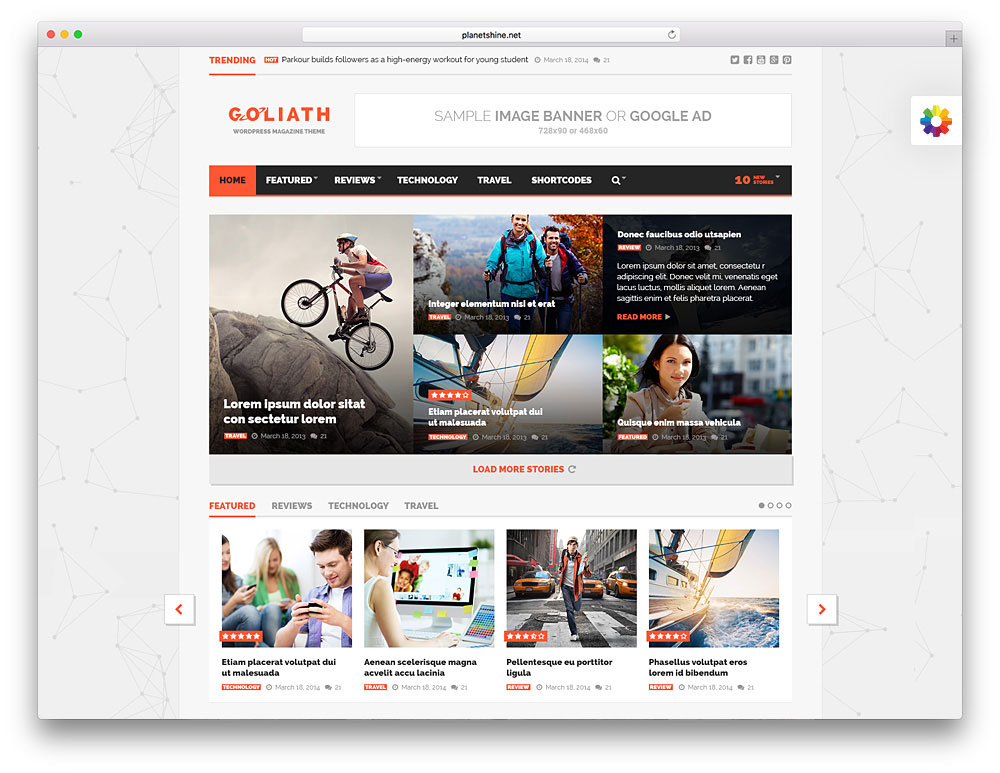 goliath - classic magazine WordPress theme