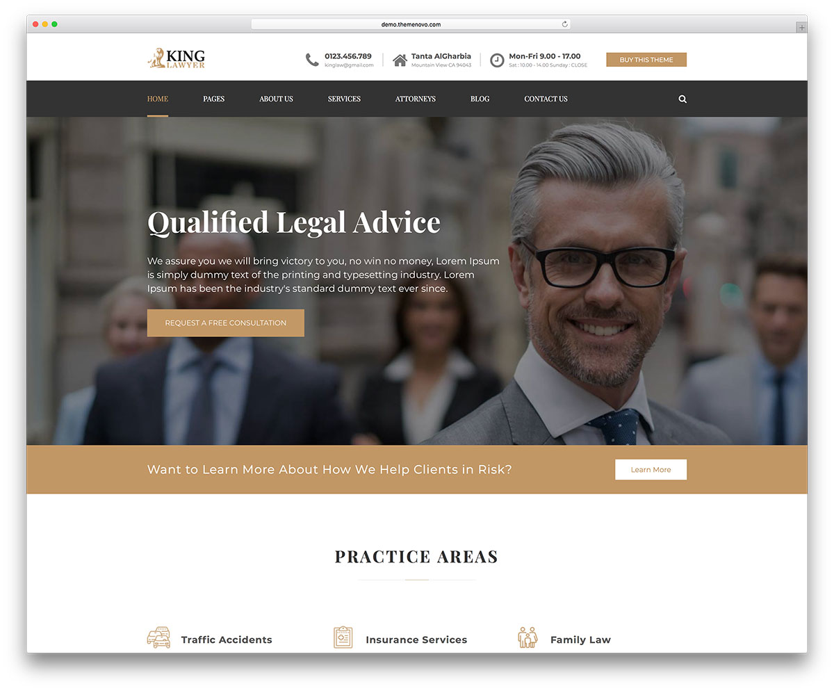 30 meilleurs thèmes WordPress pour avocats à l'intention des cabinets d'avocats et des avocats 2018 19