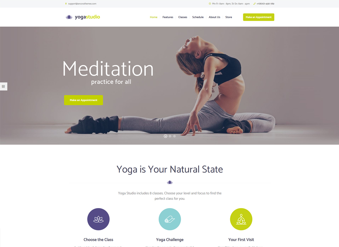 Yogastudio | Thème WordPress pour yoga, gym et santé