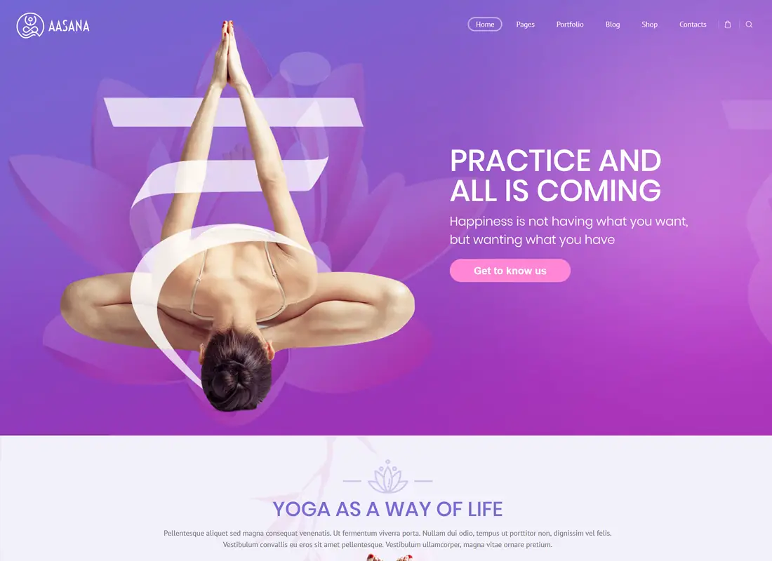 Aasana | Thème WordPress pour la santé et le yoga