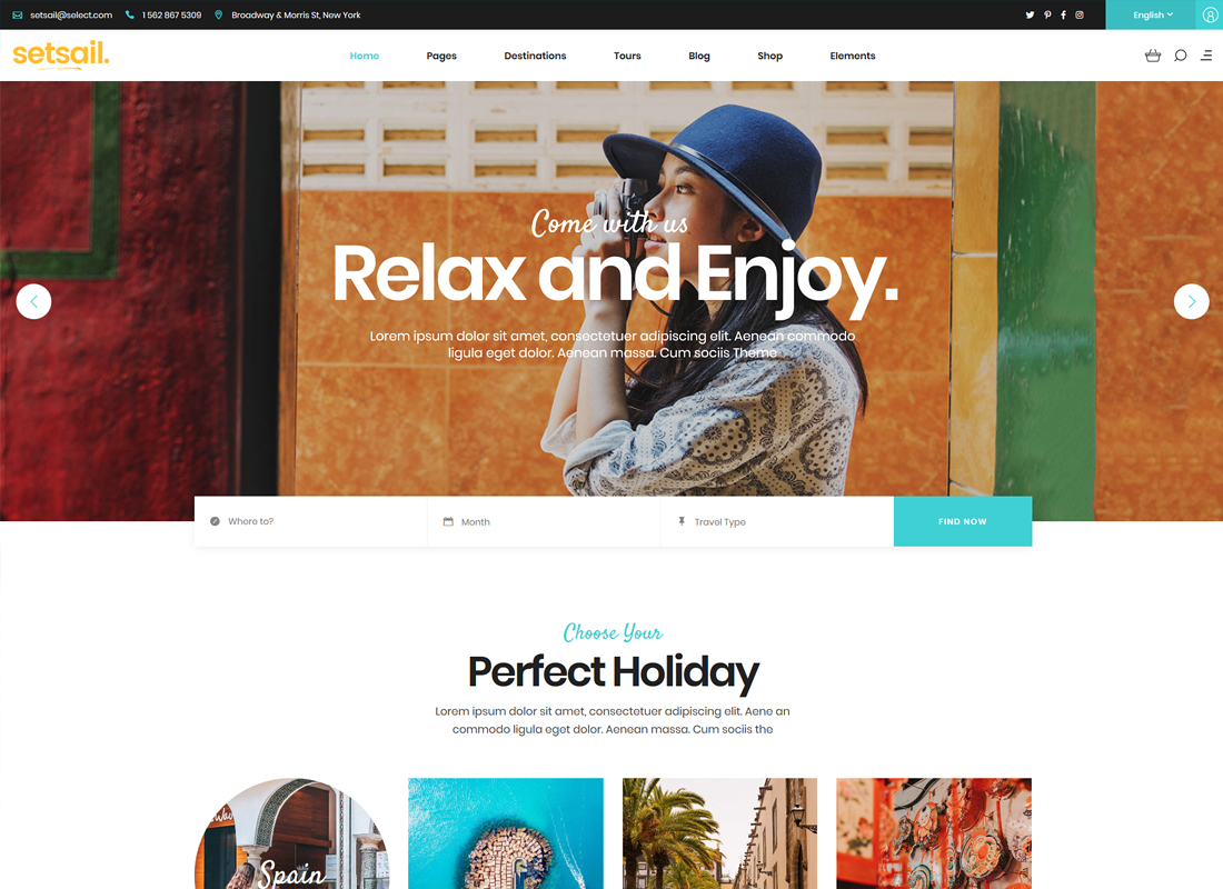 SetSail | Thème WordPress pour agence de voyage