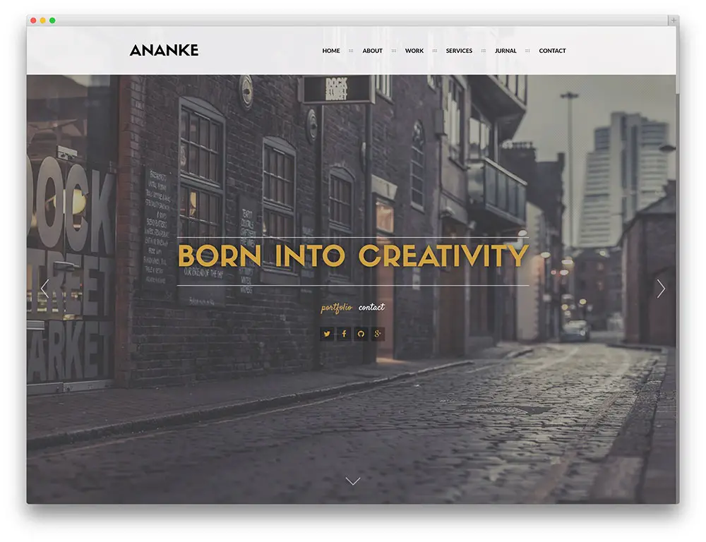 ananke one page portfolio theme
