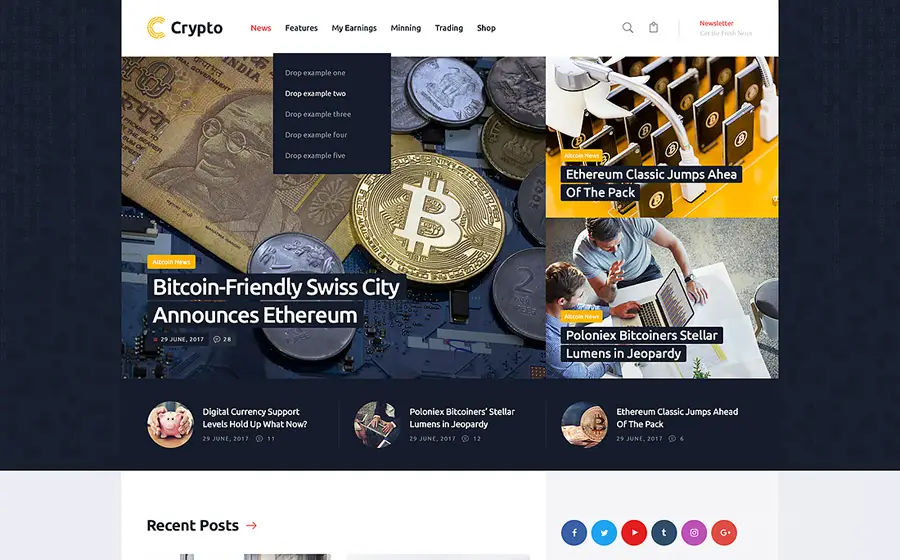 Crypton | Un thème WordPress Crypto-monnaie à usages multiples