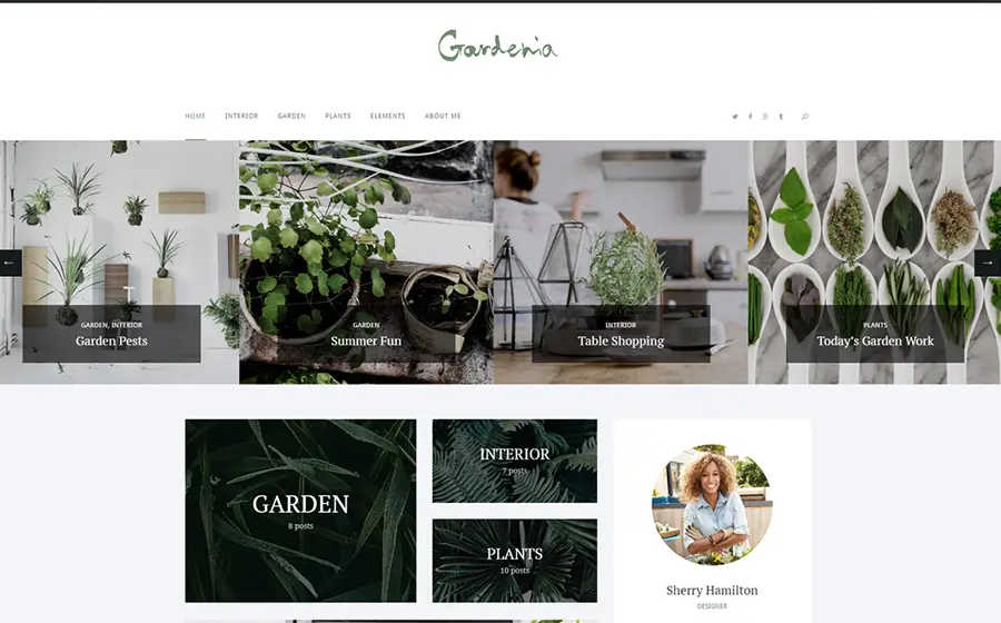 Gardenia - Un blogue personnel de jardinage élégant Thème WordPress