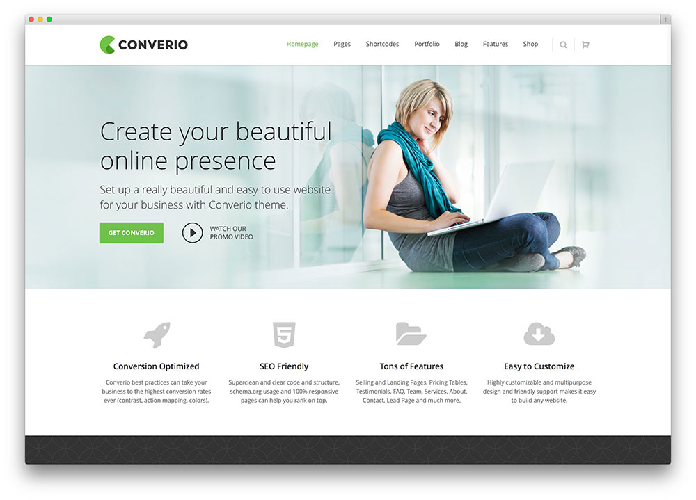 converio intuitive corporate theme