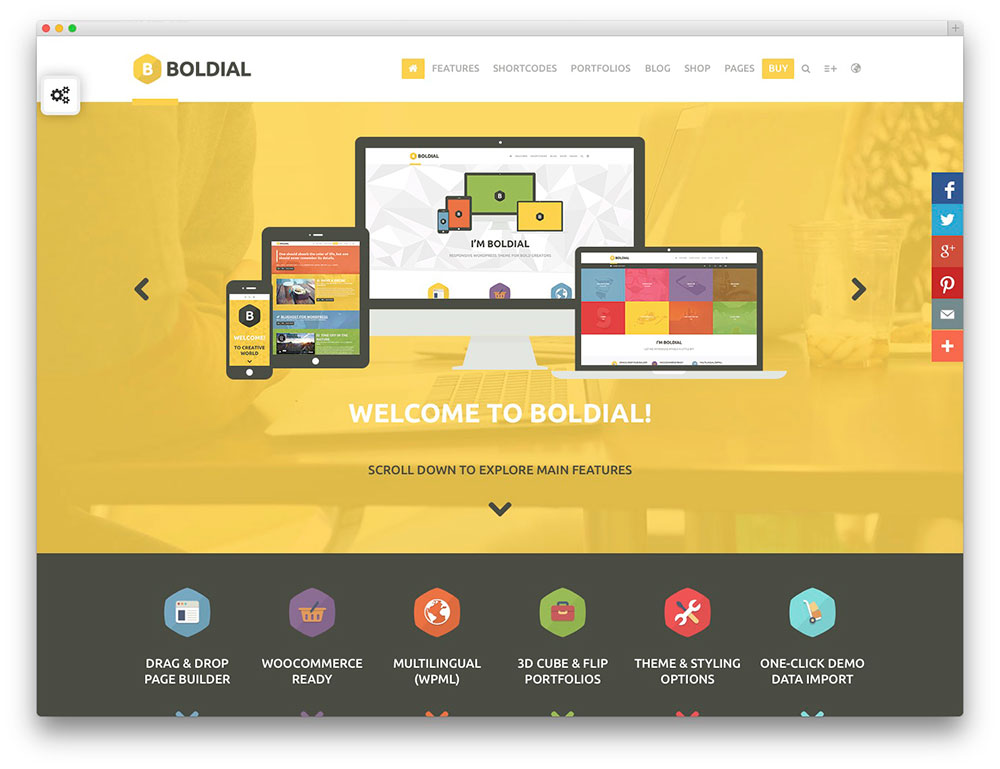 Boldial - Yellow portfolio theme