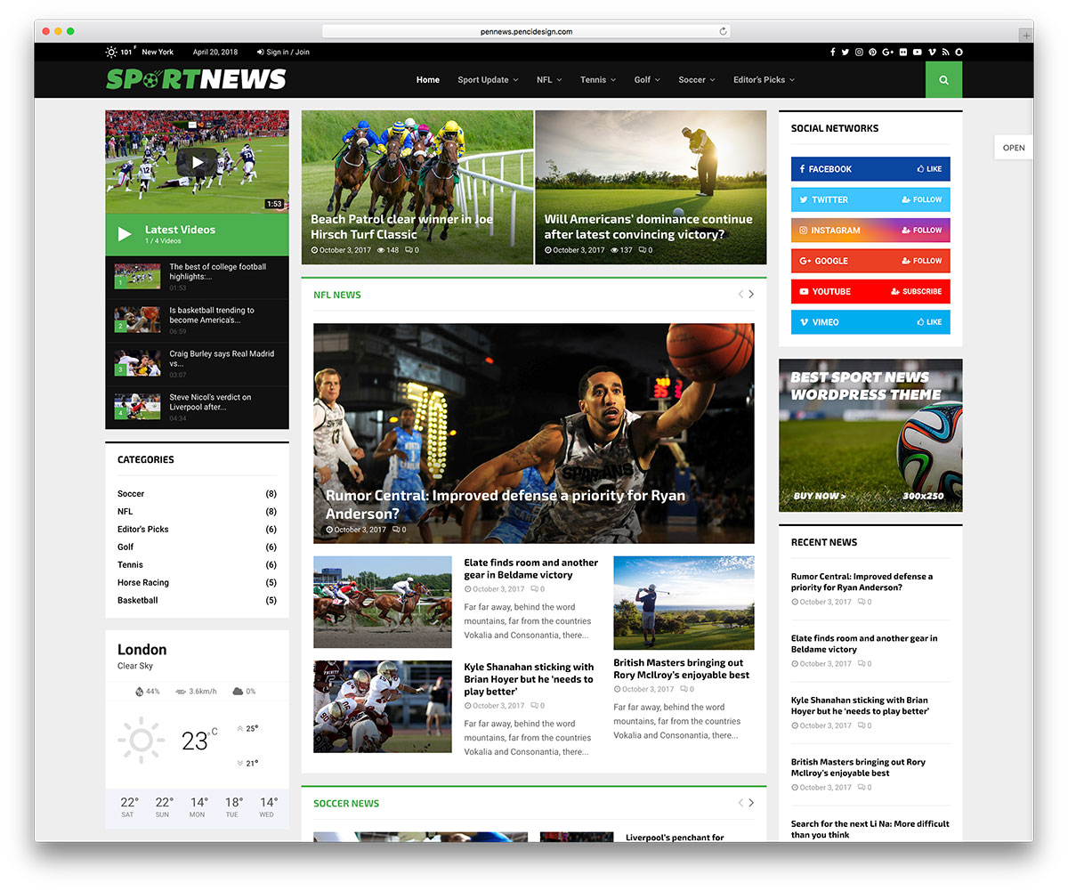 Meilleurs thèmes sportifs WordPress pour les magazines et les équipes sportives 2019 17