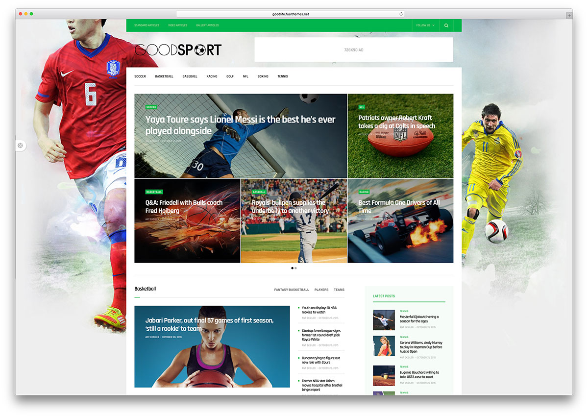 Meilleurs thèmes sportifs WordPress pour les magazines et les équipes sportives 2019 13