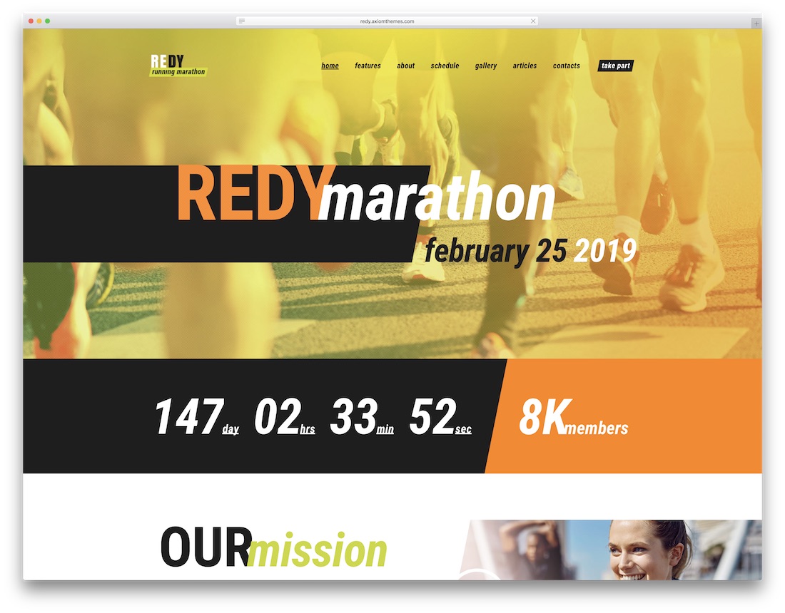 redy wordpress sports theme