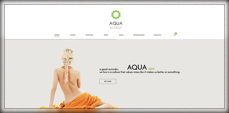 Aqua - Thème WordPress adaptatif pour sites de spa et de beauté WooCommerce