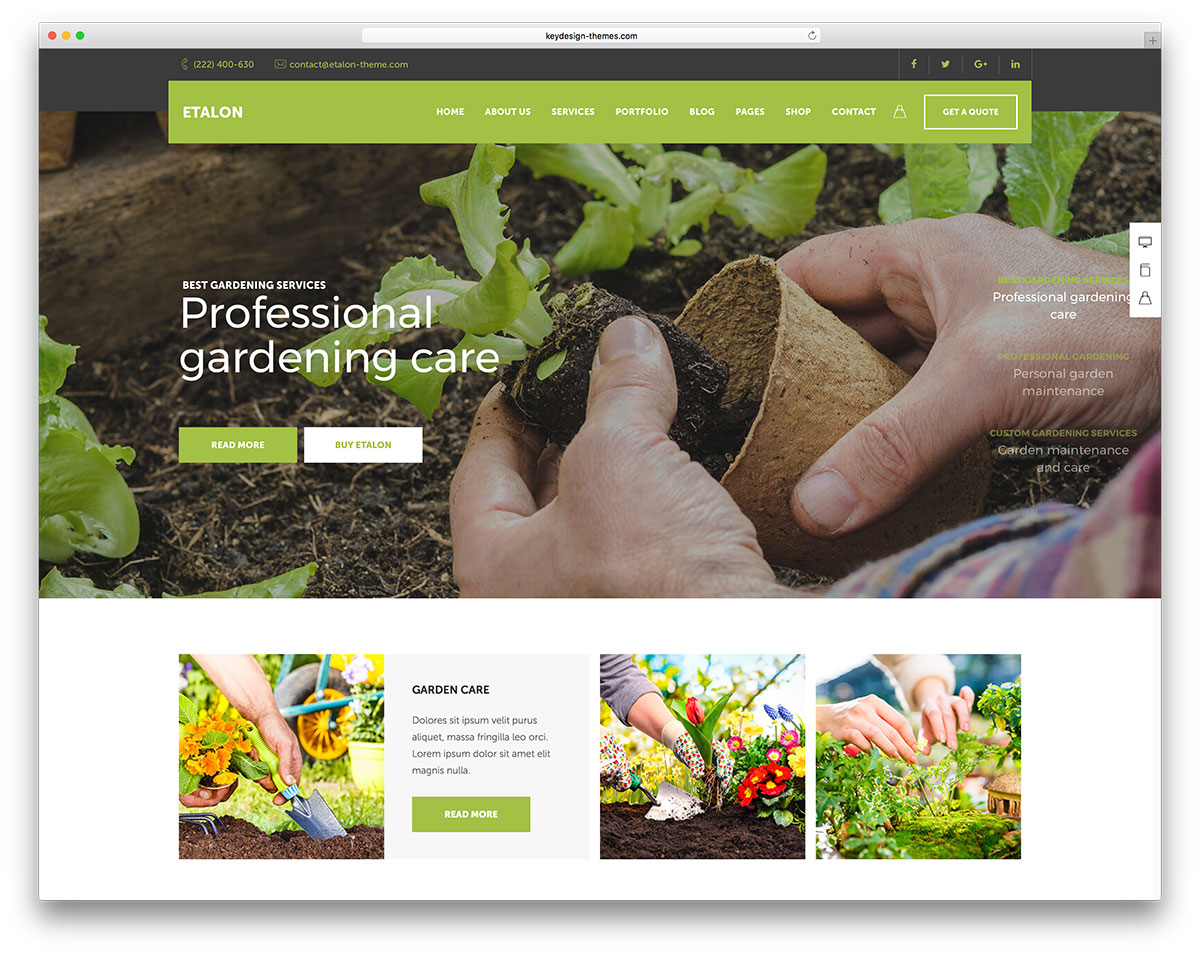 20 meilleurs thèmes WordPress pour le jardinage et l'aménagement paysager 2019 7