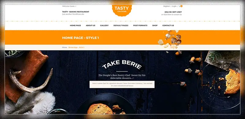 Tasty - Thème WordPress pour une boulangerie WooCommerce