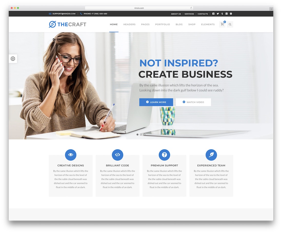 thecraft wordpress business theme