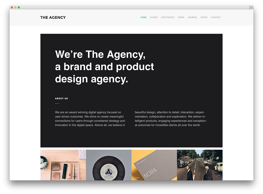 the agency - creative portfolio theme