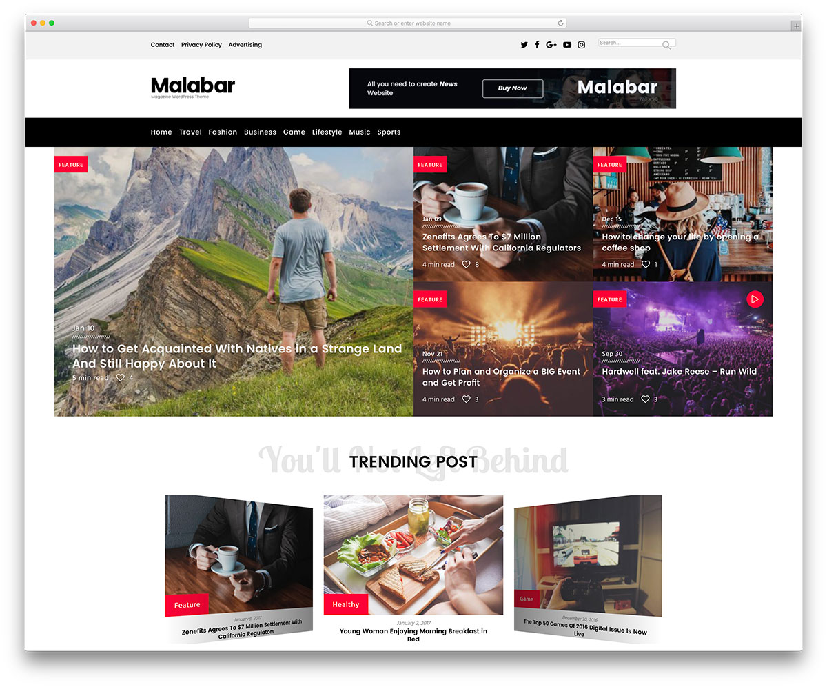 Top 50+ thèmes WordPress de magazines d'actualité 2019 44