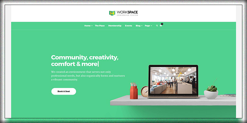 Espace de travail - Thème WordPress pour espace de bureau créatif