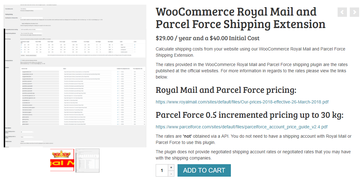 Principaux plug-ins d'expédition de courrier Royal Mail de WooCommerce pour les tarifs et le suivi 4