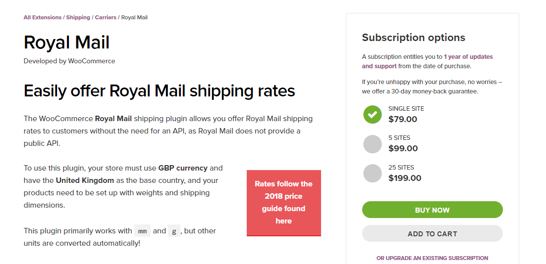 Principaux plug-ins d'expédition de courrier Royal Mail de WooCommerce pour les tarifs et le suivi 1