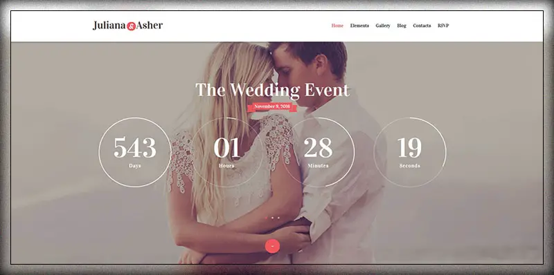Wedding Day - Thème WordPress événement