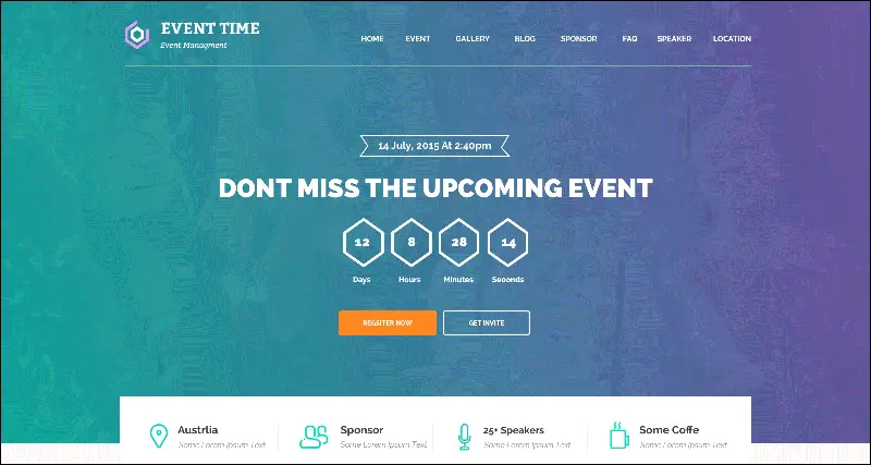 Event Time - Thème WordPress pour conférences et évènements