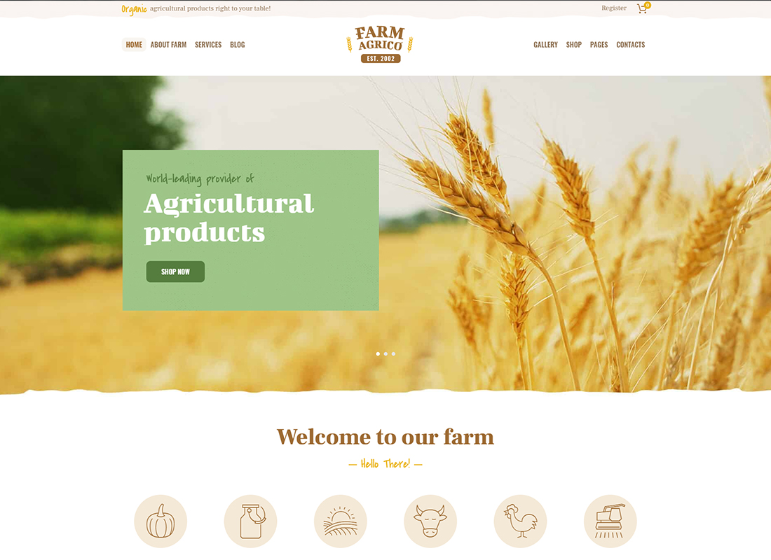 Farm Agrico - Thème WordPress pour le secteur agricole