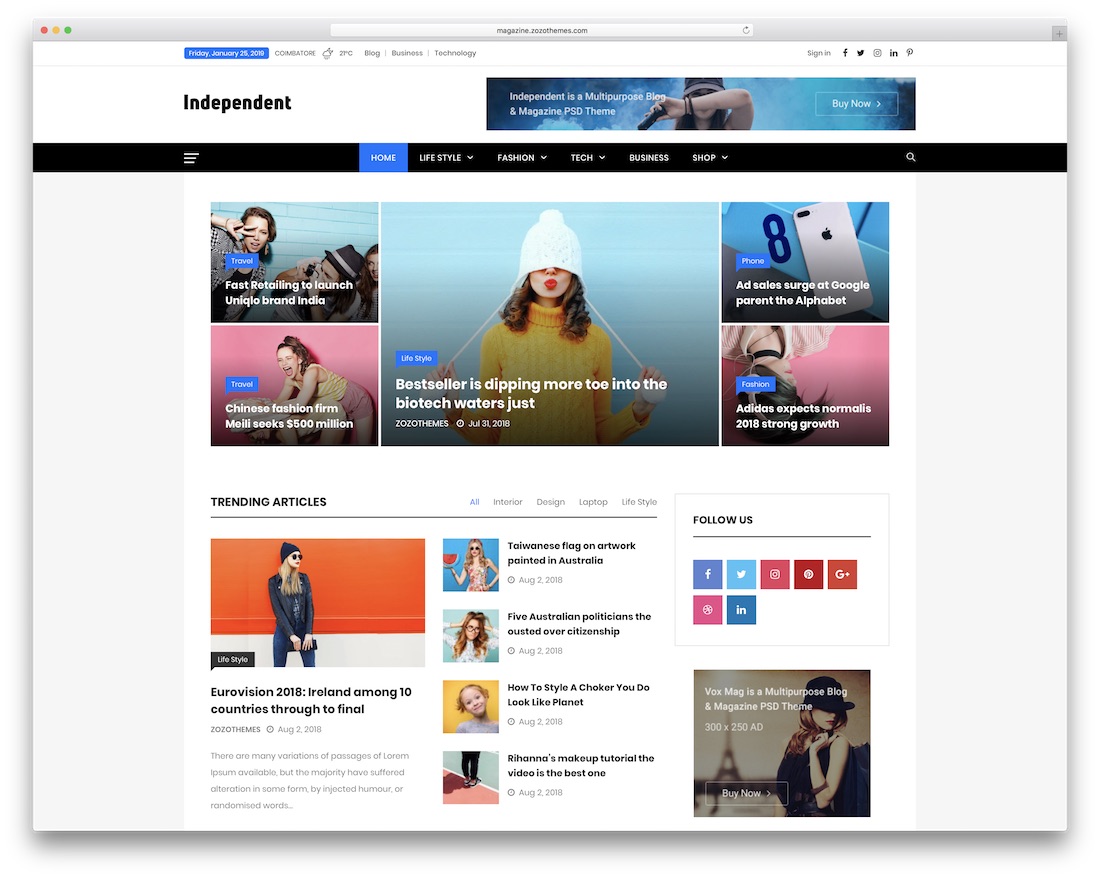 independent seo optimized wordpress theme