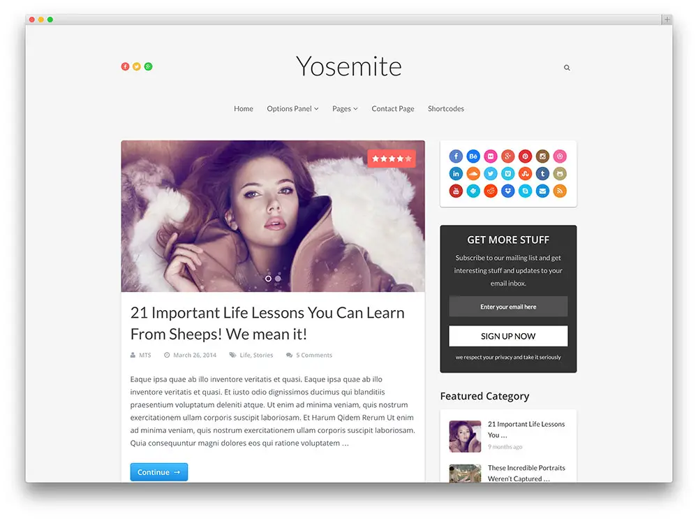 yosemite cool seo friendly blog theme