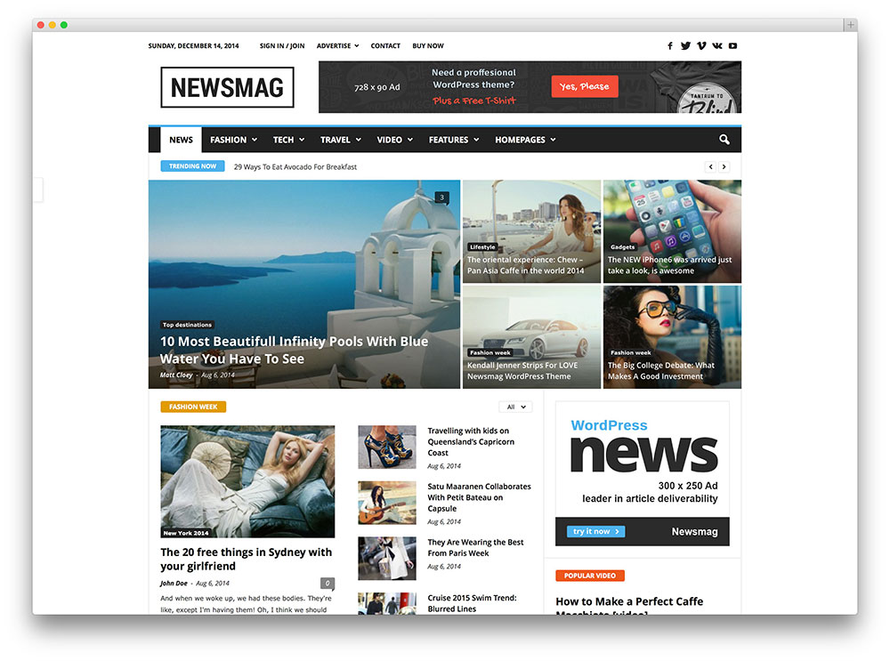 newsmag appealing seo friendly magazine theme