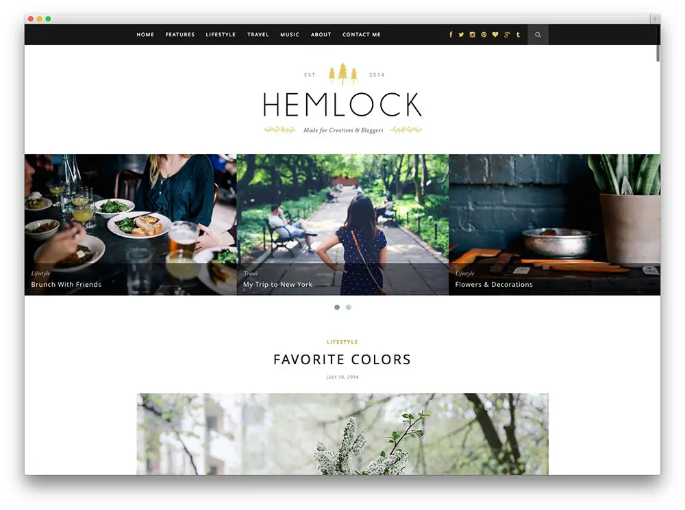 hemlock - food blog template