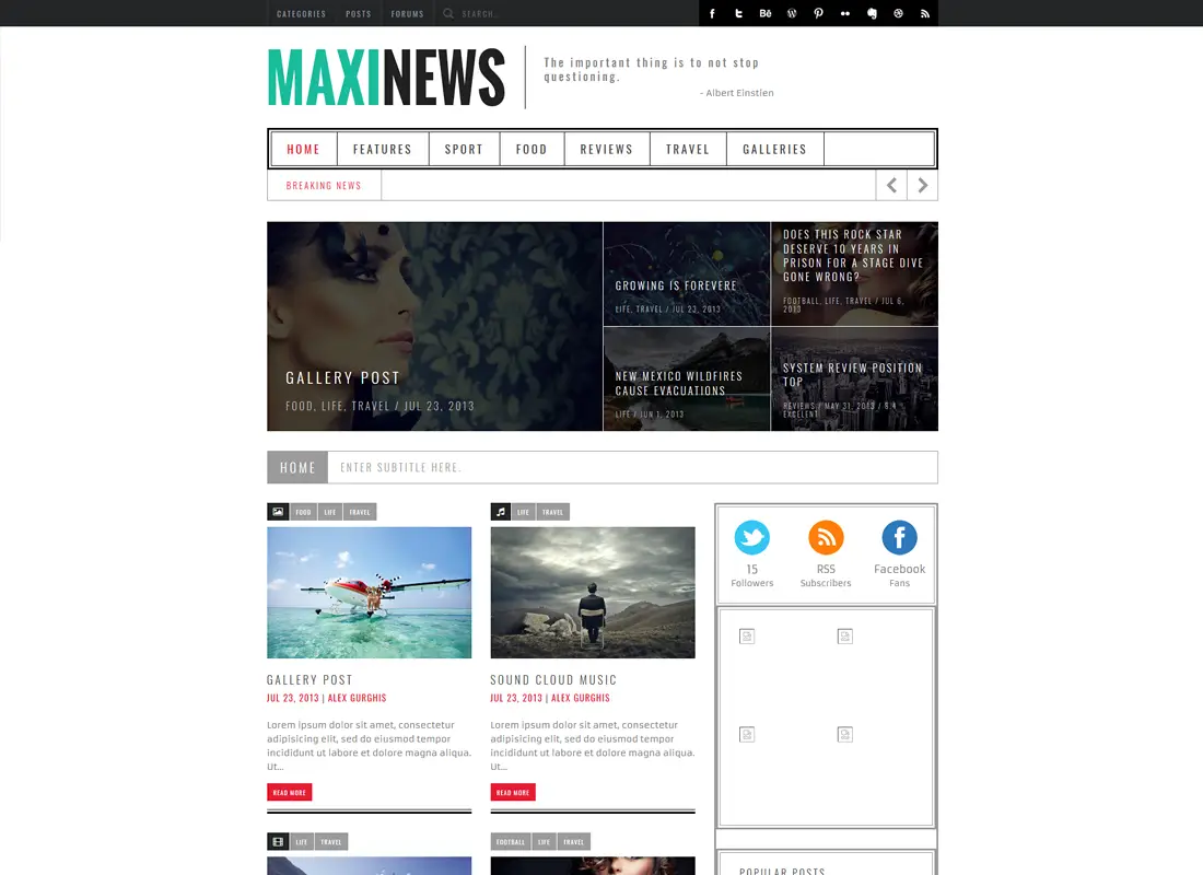 MaxiNews | Thème WordPress du magazine Premium Review
