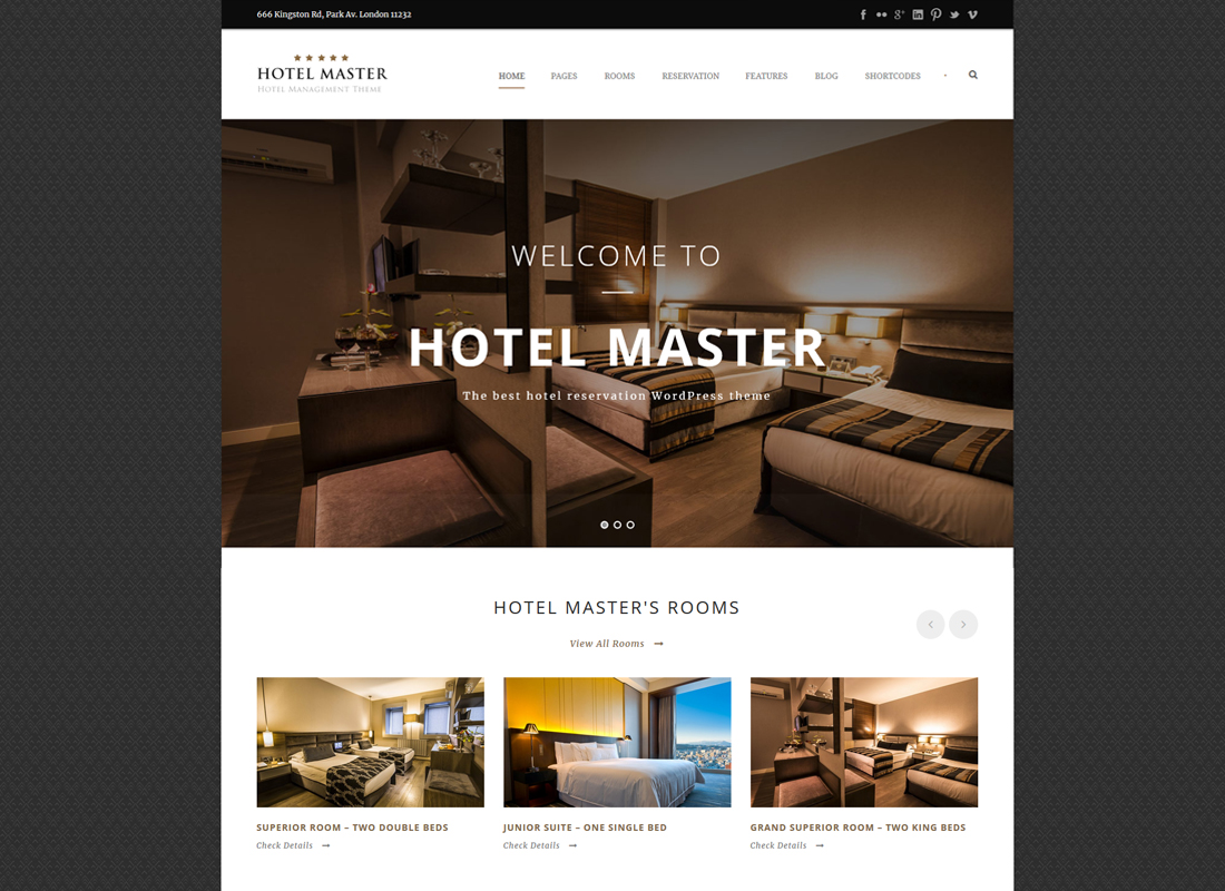 Maître d'hôtel | Thème WordPress pour réservation d'hôtel