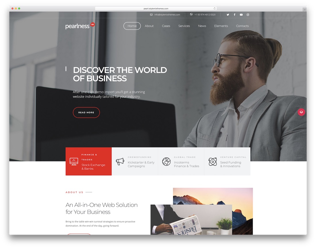 pearl multipurpose clean wordpress theme