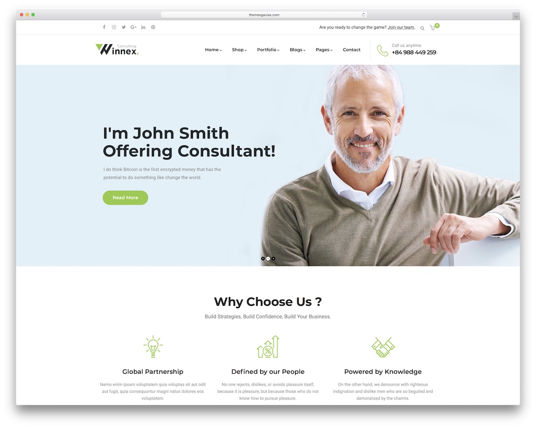 winnex clean wordpress theme