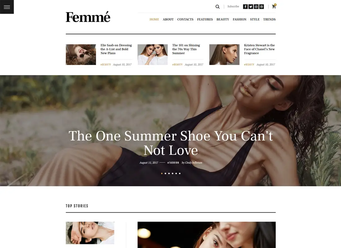 Femme | Thème WordPress pour un magazine en ligne et un blog de mode