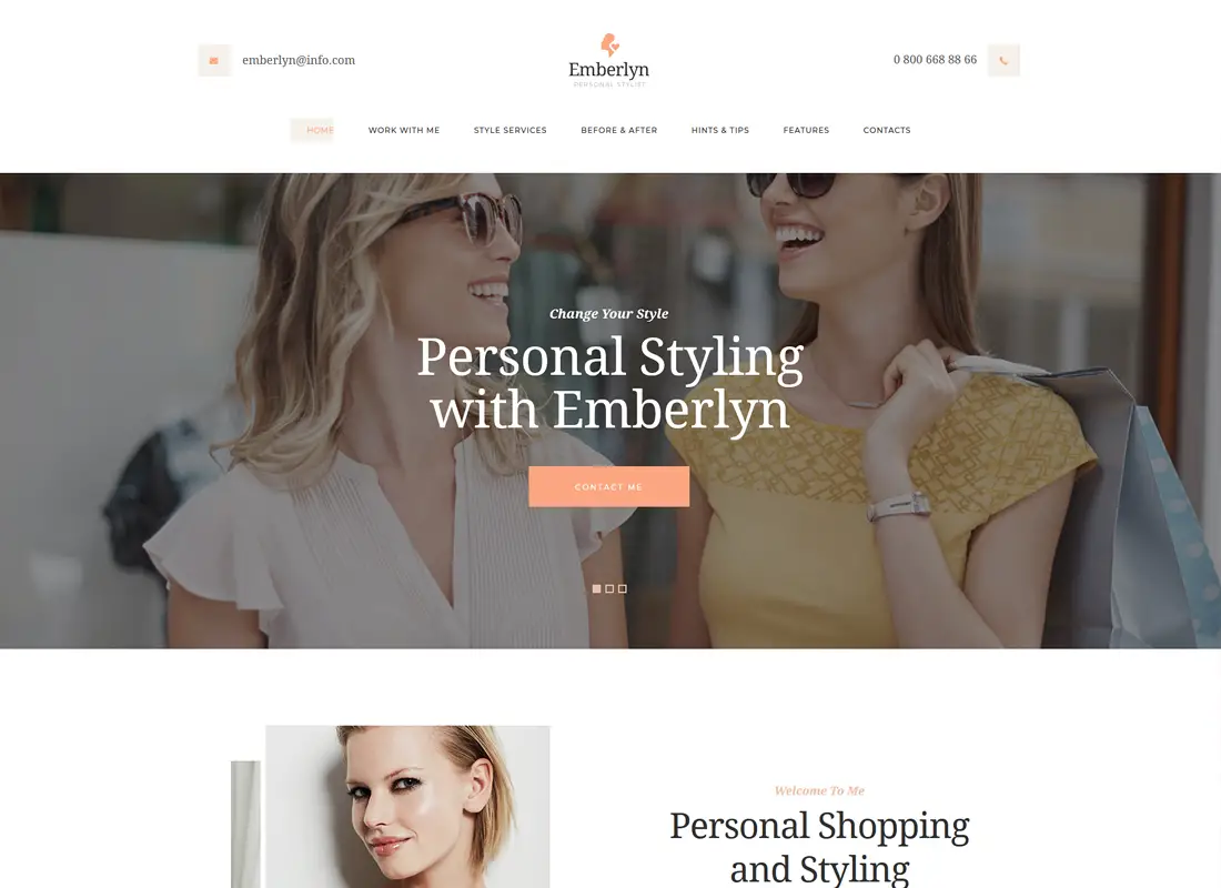 Emberlyn | Thème WordPress pour styliste personnel