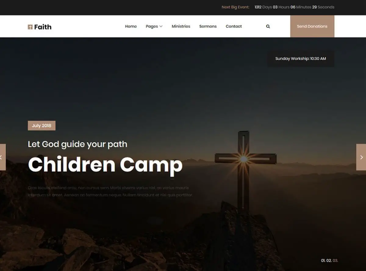 Modèle de site Web Faith modèles de site Web d'ONG gratuits image