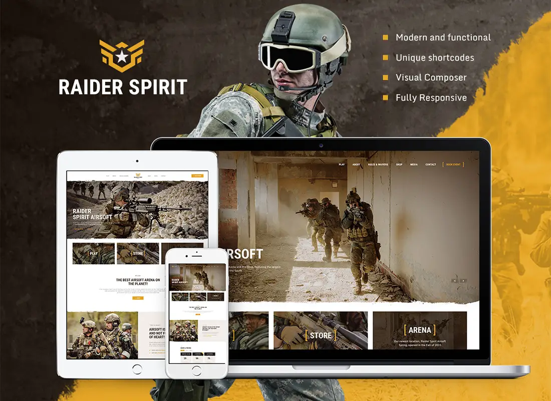 Raider Spirit Airsoft Club & Paintball Thème WordPress