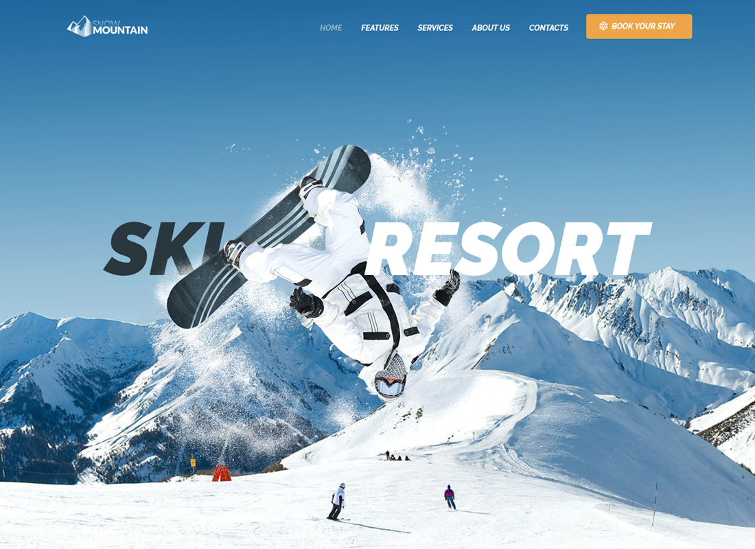 Snow Mountain - Thème WordPress pour station de ski et école de snowboard
