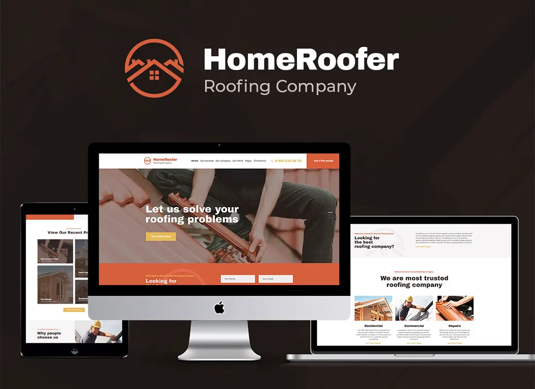 HomeRoofer | Thème WordPress pour entreprise de toiture et construction